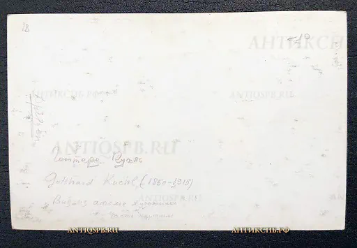 Открытка старинная "Готхард Кюль. Вид из ателье художник" Нач. ХХ века №6590